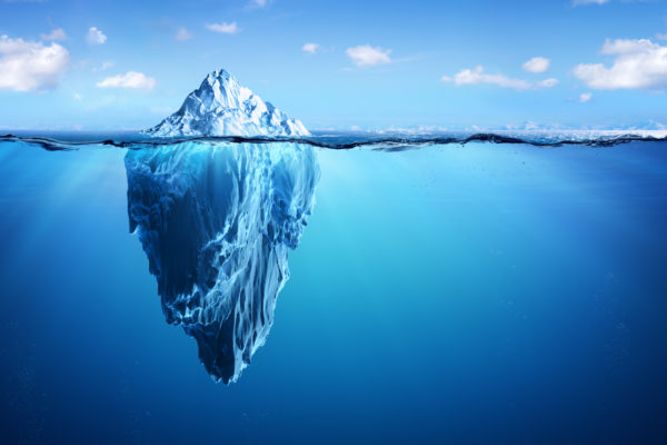 Iceberg - Hidden Danger And Global Warming Concept - 3d Illustration
